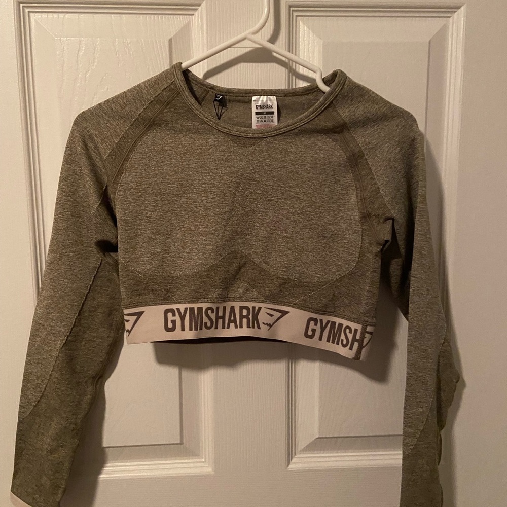 Gymshark Green Long Sleeve Fitted Crop Top